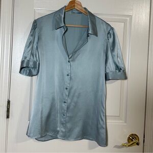 Ravella Women's Juliet Silk Blouse in light blue